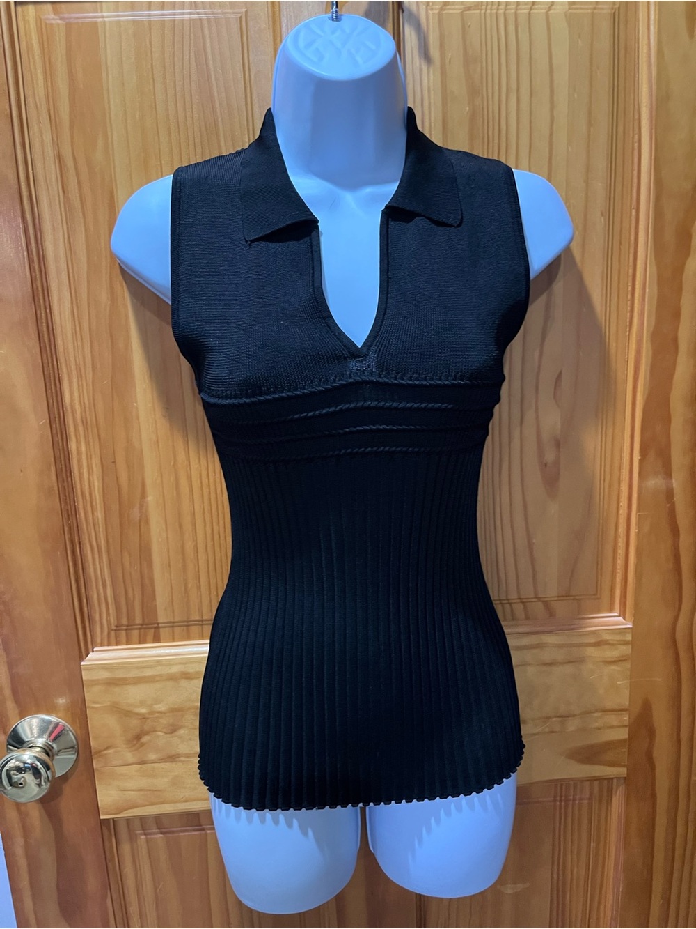 Belldini Sleek Black Ribbed Sleeveless Top